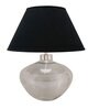 Kevin Black Cotton Shade Night Lamp With Metal & Glass Base
