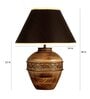Hobart Black Cotton Shade Table Lamp With Wood Base