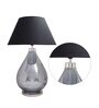 Albany Black Cotton Shade Night Lamp With Metal & Glass Base