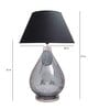 Albany Black Cotton Shade Night Lamp With Metal & Glass Base