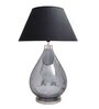 Albany Black Cotton Shade Night Lamp With Metal & Glass Base