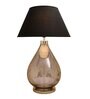 Albany Black Cotton Shade Night Lamp With Metal & Glass Base