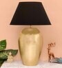 Metz Black Cotton Shade Night Lamp With Mild Steal Base