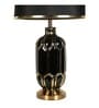 Black Cotton Fabric Shade Table Lamp With Ceramic Base