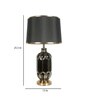 Black Cotton Fabric Shade Table Lamp With Ceramic Base