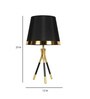 Black Cotton Fabric Shade Table Lamp With Metal Base