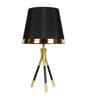 Black Cotton Fabric Shade Table Lamp With Metal Base
