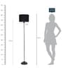 Black Fabric Shade Floor Lamp with Black Base