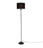Black Fabric Shade Floor Lamp with Black Base