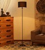 Black Fabric Shade Floor Lamp with Black Base
