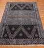 Black Cotton Persian 3x2 Hand Woven Dhurrie