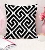 Black Cotton Geometric 16x16 inches Cushion Covers (Pack of 5)
