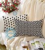 Black Cotton Geometric 18x12 inches Cushion Covers (Pack of 2)