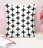Black Cotton Geometric 24x24 inches Cushion Covers (Pack of 2)