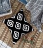 Black Cotton Geometric 24x24 inches Cushion Covers (Pack of 2)
