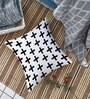 Black Cotton Geometric 24x24 inches Cushion Covers (Pack of 2)