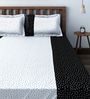 White Floral 240 TC Cotton 1 Double King Size Bedsheet with 2 Pillow Covers