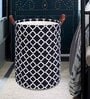 48 Ltr Black Linen Cotton Foldable Laundry Basket