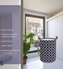 48 Ltr Black Linen Cotton Foldable Laundry Basket