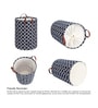 48 Ltr Black Linen Cotton Foldable Laundry Basket