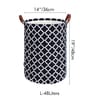 48 Ltr Black Linen Cotton Foldable Laundry Basket