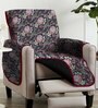 Black Cotton Printed 72x25 Inch 1 Seater Sofa Cover