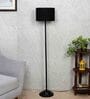 Black Cotton Shade Club Floor Lamp Iron Base