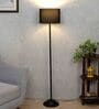 Black Cotton Shade Club Floor Lamp Iron Base