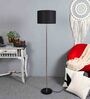 Genoa Black Cotton Shade Club Floor Lamp With MDF Base