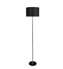 Genoa Black Cotton Shade Club Floor Lamp With MDF Base