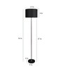 Genoa Black Cotton Shade Club Floor Lamp With MDF Base