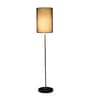 Flinchum Black Cotton Shade Club Floor Lamp With MDF Base