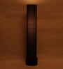 Rocky Black Cotton Shade Column Floor Lamp With Wood Base