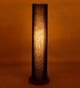 Lehr Black Cotton Shade Column Floor Lamp With Wood Base