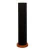 Lehr Black Cotton Shade Column Floor Lamp With Wood Base