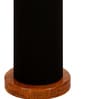 Lehr Black Cotton Shade Column Floor Lamp With Wood Base