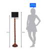 Black Cotton Shade Floor Lamp with Wood Base