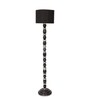 Black Cotton Shade Novelty Floor Lamp Mango Wood Base