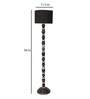 Black Cotton Shade Novelty Floor Lamp Mango Wood Base