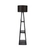 Genevieve Black Cotton Shade Shelf Floor Lamp With MDF Base
