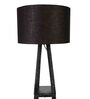 Genevieve Black Cotton Shade Shelf Floor Lamp With MDF Base