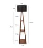 Uniqualy Black Cotton Shade Shelf Floor Lamp With MDF Base