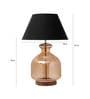 Vicenza Black Cotton Shade Night Lamp With Glass Base