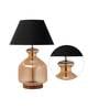 Vicenza Black Cotton Shade Night Lamp With Glass Base