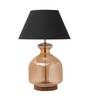 Vicenza Black Cotton Shade Night Lamp With Glass Base