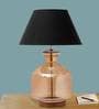 Vicenza Black Cotton Shade Night Lamp With Glass Base