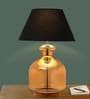 Vicenza Black Cotton Shade Night Lamp With Glass Base