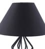 Black Cotton Shade Table Lamp with Black Base