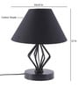 Black Cotton Shade Table Lamp with Black Base