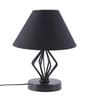 Black Cotton Shade Table Lamp with Black Base